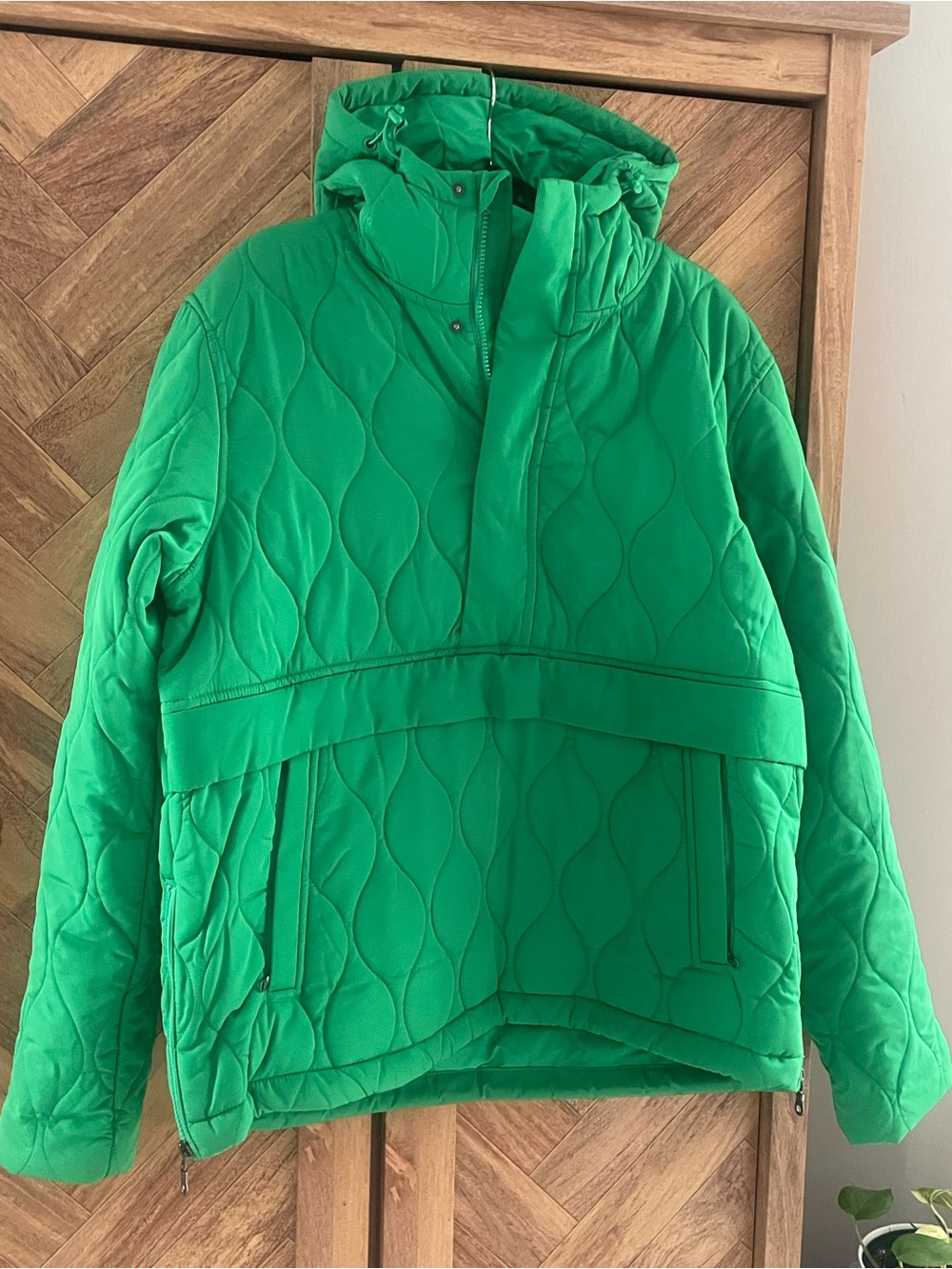 Green Quilted Hooded Jacket